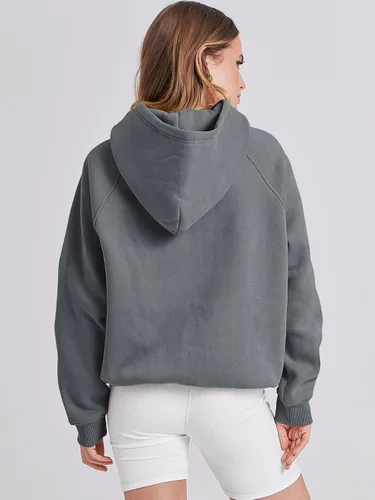 Vista 3 de ANRABESS - Sudaderas con capucha para mujer, sobre talla, de vellón de manga larga, modelo de 2024, para otoño
