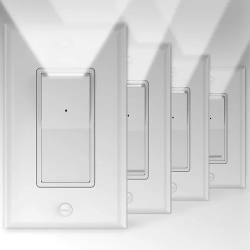 Vista 10 de Paquete de 10 interruptores de luz SOZULAMP con luz nocturna LED de 15 amperios, 120/277 voltios, interruptor de pared de un solo polo, sensor