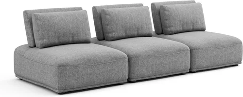 Vista 30 de Furniture of America Tatiana Modern Boucle - Sofá modular de 2 plazas con respaldo ajustable para sala de estar, oficina, combinación libre Boucle