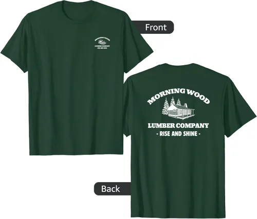 Vista 24 de Morning Wood Lumber Company - Camiseta con estampado de espalda delantera, Negro, S