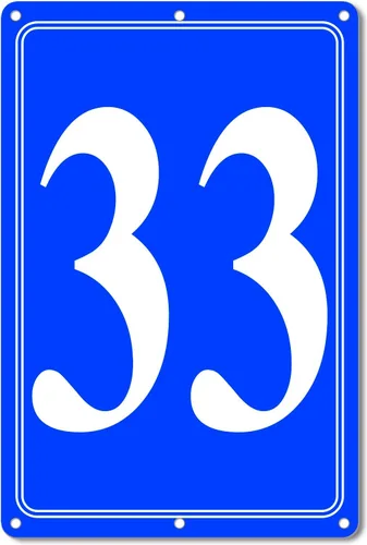 Vista 21 de Premium Aluminum Number Signs, Metal 12" X 8" Blue Numbered Sign Outdoor for Parking Lots, Floor, Dock, Court, Aisle, Field, High Visibility, No