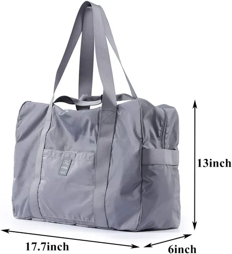 Vista 4 de VanFn Bolsa de viaje plegable, Bolsa de deporte de lona para gimnasio, Totalizadores de nailon a prueba de lluvia, Bolso de hombro deportivo, Bolsas