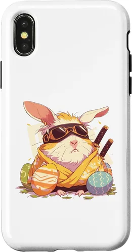 Vista 4 de iPhone 15 coloridos huevos de Pascua caza Ninja conejillo de indias con orejas de conejo