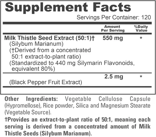 Vista 4 de NusaPure Cápsulas de cardo mariano, 550 mg, 120 cápsulas vegetales (sin OMG, veganas)
