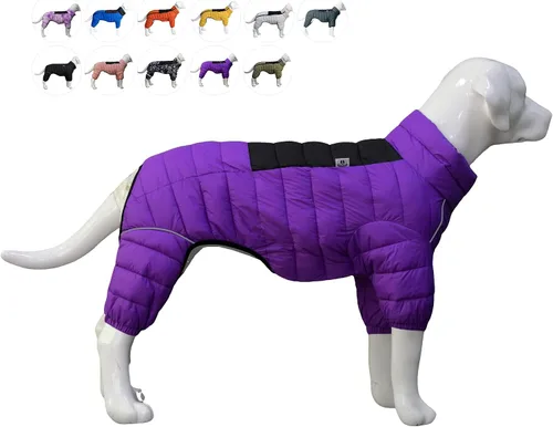 Vista 10 de Suéter para Perro ArmyGreen, Resistente al Viento, Reflectante - Chaqueta de Invierno Dirigible para S, M, L - Cremallera, Tallas Ajustables