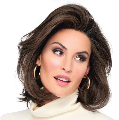 Vista 7 de Raquel Welch Flying Solo - Peluca para niños, 100% atada a mano por ropa de pelo, gorra pequeña promedio, RL10/12 castaño iluminado por el sol