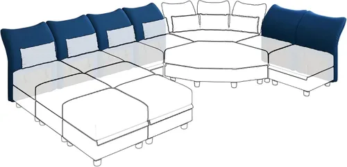 Vista 7 de LLappuil Par modular de sofá modular con respaldo y reposabrazos laterales para sofá modular convertible, sofá modular y reposabrazos lateral