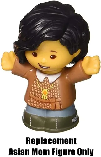 Vista 3 de Pieza de repuesto para la familia Fisher-Price Little People Big Helpers - FTL15 ~ Figura de repuesto de mamá asiática ~ Cabello negro