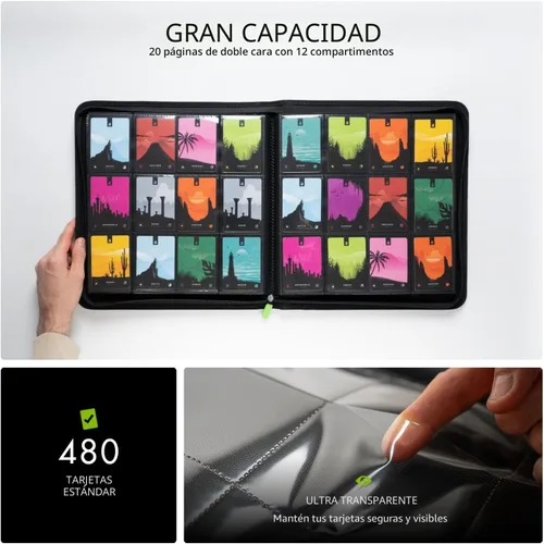 Vista 5 de Vault X Carpeta de tarjetas coleccionables con cremallera de 12 bolsillos Negro
