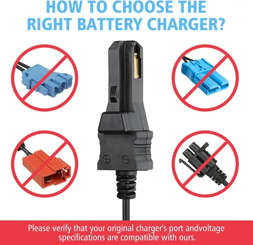 Vista 4 de Cargador de 12V para ruedas eléctricas Ride On Car Gris y Naranja Top Batería