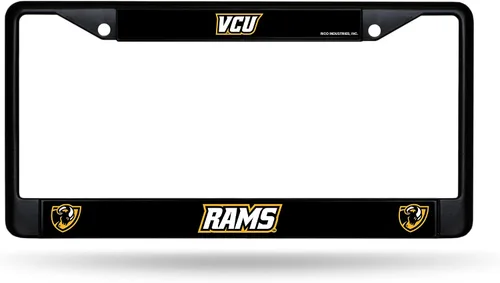 Vista 19 de Rico Industries NCAA Marco cromado negro estándar con insertos de calcomanías de 12 x 6 pulgadas, accesorio para automóvil y camión