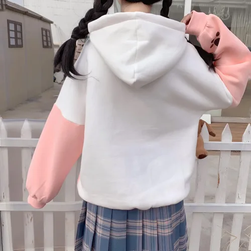 Vista 2 de Sudadera con capucha con diseño de gato para adolescentes y niñas, diseño de anime japonés kawaii