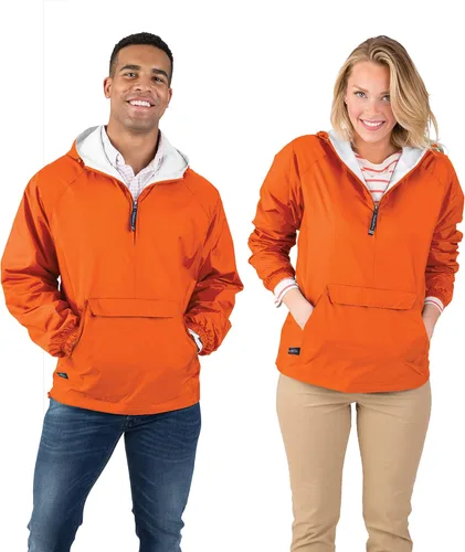 Vista 5 de Charles River Apparel Jersey clásico a rayas unisex, cortavientos resistente al agua para hombres y mujeres Negro