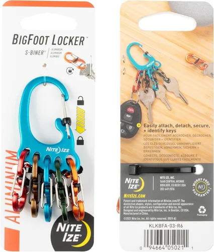 Vista 28 de Nite Ize Bigfoot Locker KeyRack - Soporte de acero inoxidable para coche, casa y otras llaves - Mosquetón con S-Biners - Capacidad para 15 llaves a