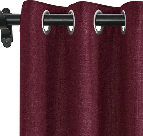 Vista 20 de Fcosie Cortinas opacas de lino 100 % opacas de 50 pulgadas de ancho x 63 pulgadas de largo, paneles de cortina con ojales para sala de estar
