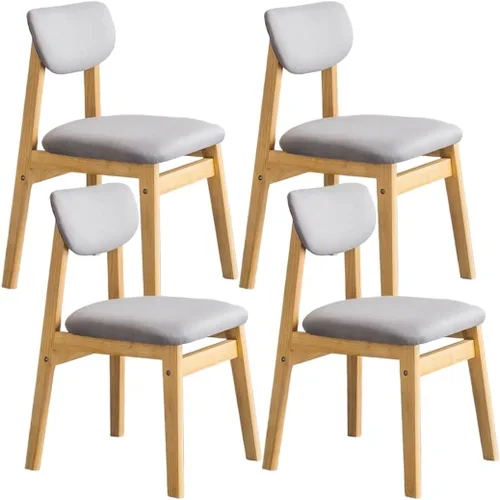 Vista 16 de YVYKFZD Dining Chairs Set, Solid Wood Kitchen Chairs, Upholstered Dining Room Chair with Curved Backrest, Living Room Chair with Removable Fabric