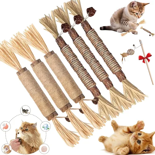 Vista 17 de Puriq - Palitos dentales naturales Silvervine, palitos de Silvervine para gatos, palitos interactivos masticables para limpieza de dientes