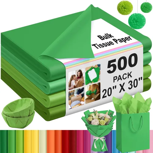 Vista 51 de Qilery - 500 hojas de papel de seda negro a granel para bolsas de regalo de 15 x 20 pulgadas, sin ácidos, para regreso a clases, papel de regalo