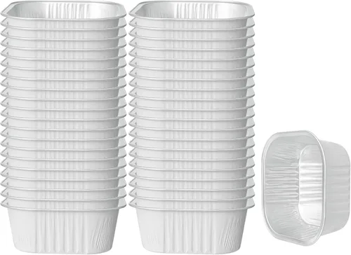 Vista 27 de Restaurantware - Moldes desechables, paquete de 100 tazas cuadradas de aluminio para hornear de 10 onzas - Las tapas se venden por separado, listas