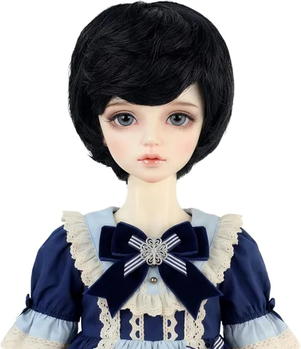 Vista 17 de Peluca larga recta de 8-9 pulgadas 1/3 BJD MSD DOD Pullip Dollfie peluca centro de separación DIY fabricación accesorios para el cabello
