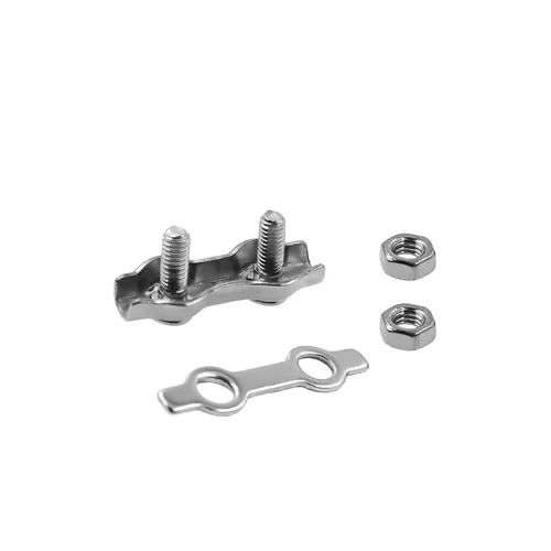 Vista 6 de Abrazaderas de cable dúplex de acero inoxidable 304 de 2 postes TTZEZE de doble perno para cuerda de alambre de 1/16 pulgadas de diámetro, paquete