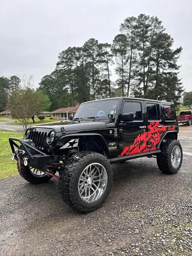 Vista 2 de Adhesivo de vinilo tipo calcomanía grande para puerta compatible con Jeep Wrangler JL JK 2007-2019 - presente