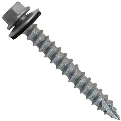 Vista 127 de TORNILLOS PARA TECHOS DE METAL #14: (250) Tornillos x 1" ABC GRIS Tornillo para techo de chapa metálica con cabeza hexagonal y arandela.
