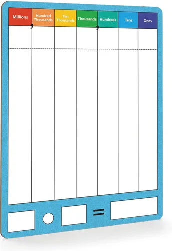 Vista 3 de Tabla de división y multiplicación de borrado en seco, pizarra blanca de 9 x 12 pulgadas, mesa auxiliar doble manipulación matemática portátil