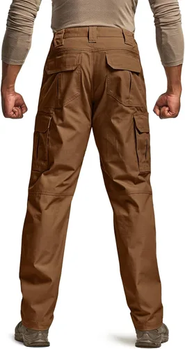 Vista 2 de CQR Pantalones tácticos para hombre, resistentes al agua, pantalones cargo Ripstop, ligeros EDC trabajo, senderismo, ropa para exteriores