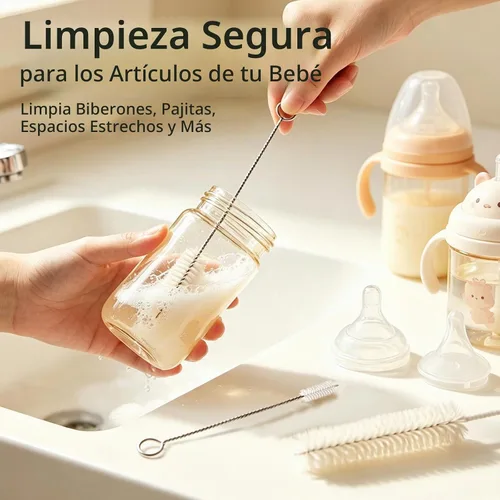 Vista 5 de Masthome Juego de cepillos de botella de 9 piezas, kit de limpieza