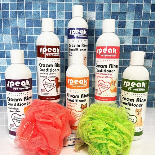 Vista 6 de Speak Pet Products Acondicionador de enjuague en crema natural para perros, ciruela de arándanos iluminadores, 17 onzas