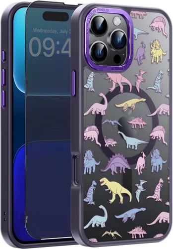 Vista 41 de Goodon para iPhone 15 Pro Max con protector de pantalla de privacidad, compatible con Magsafe, funda translúcida mate a prueba de golpes - Linda