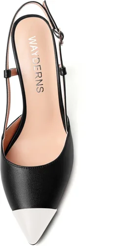 Vista 3 de WAYDERNS Zapatos de tacón alto para mujer, con correa de tobillo mate, con hebilla de moda, 4 pulgadas