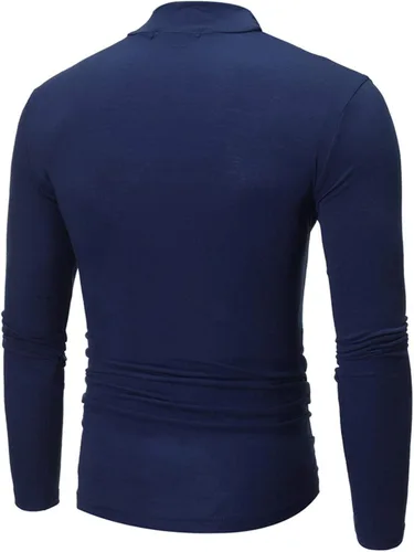 Vista 3 de Muscularfit Suéteres casuales para hombre, cuello alto, manga larga, tejido de punto grande y alto, forro polar, suéteres cálidos
