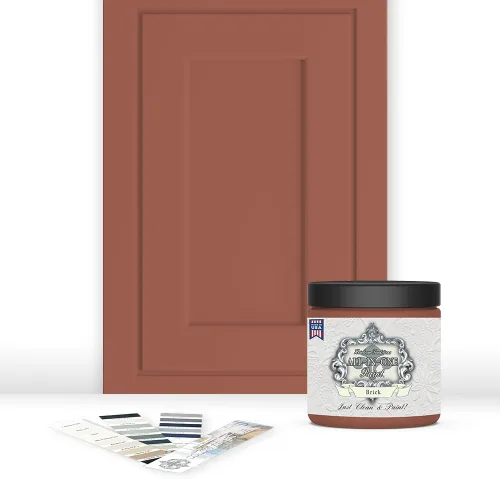 Vista 182 de Pintura TODO EN UNO, Abbey (gris cálido), Muestra de 8oz - Pintura duradera para gabinetes y muebles. Imprimación y capa superior incorporadas,