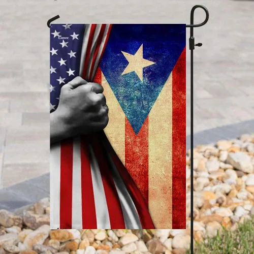 Vista 14 de Banderas de Puerto Rico – Bandera estadounidense puertorriqueña – Bandera de jardín de 12 x 18 pulgadas, decoración para exteriores, lona resistente