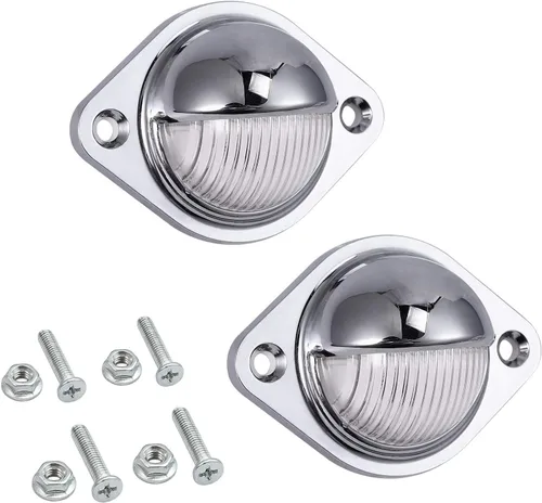 Vista 8 de Justech 2 luces LED para placa de matrícula de 3 luces impermeables, resistentes a los golpes, 12 V 24 V para camiones, SUV, remolques, caravanas