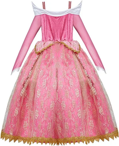 Vista 3 de REXREII Disfraz de princesa para niñas disfraz de belleza para dormir disfraz de Halloween cosplay Navidad fiesta de cumpleaños accesorios