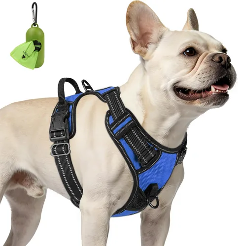 Vista 50 de Joytale Arnés sin tirones para perros pequeños, chaleco reflectante para mascotas con clip frontal, arnés acolchado suave ajustable con asa de fácil