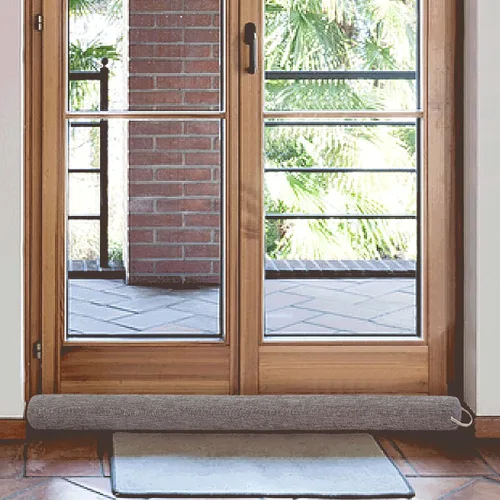 Vista 2 de Fresh Ideas Bloqueador de corrientes de aire y protector de puerta para uso con puertas o ventanas, 35.5 pulgadas x 3 pies, gris