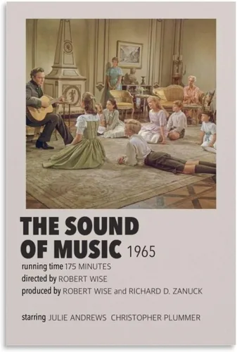 Vista 7 de CLBCIHWFN The Film Sound of Music - Pósteres artísticos musicales de cine retro para habitación, estética y arte de pared, póster de decoración