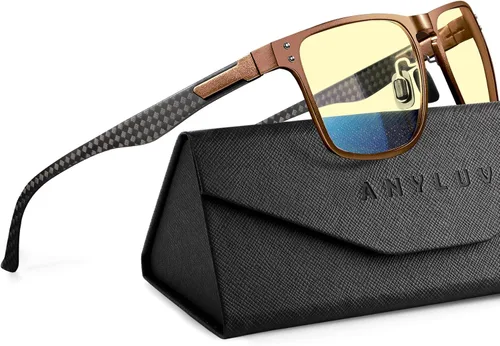 Vista 26 de ANYLUV Blue Light Glasses Men, Carbon Fiber Working Blue Light Blocking Glasses Relieve Eyestrain for Men Women