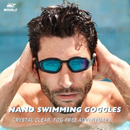 Vista 8 de Whale Gafas de natación A1 GE Nano de larga duración, antivaho UV, unisex, cómodas, visión clara