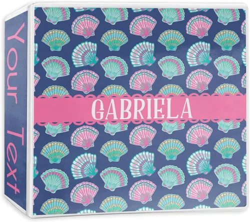 Vista 9 de Carpeta personalizada de 3 anillas de conchas marinas de 1 pulgada, multicolor