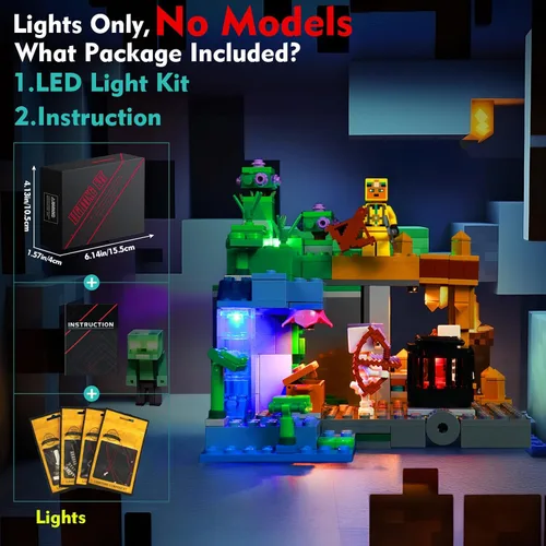 Vista 3 de VONADO Kit de luz LED compatible con Lego 21189 Skeleton Dungeon, luces decorativas de bricolaje para bloques de construcción Lego