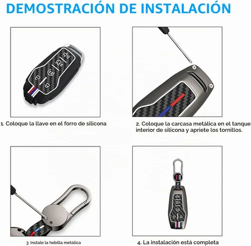 Vista 7 de Yumzeco - Funda compatible con llavero Ford Mustang, funda para llavero
