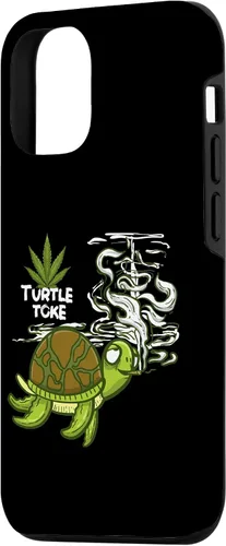 Vista 2 de iPhone 15 Fumar High Turtle Funny Weed 420 Marihuana Joint Stoner Case