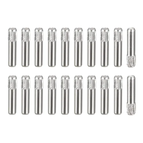 Vista 8 de uxcell Pasadores de acero inoxidable 304 de 0.05 x 0.236 pulgadas, 20 pines de cabeza moleteada con extremo biselado plano, clavijas de madera