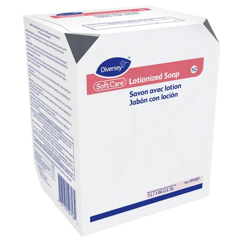 Vista 2 de Diversey 05487. Jabón de manos locionizado Soft Care, Recambio de cartucho BIB rosa perlado hidratante para dispensador Elite, aroma floral, 33.8 fl