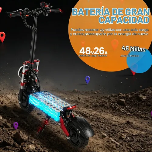 Vista 5 de Scooter eléctrico adulto 5600W Motor 11 pulgadas Off-Road Fast Speed